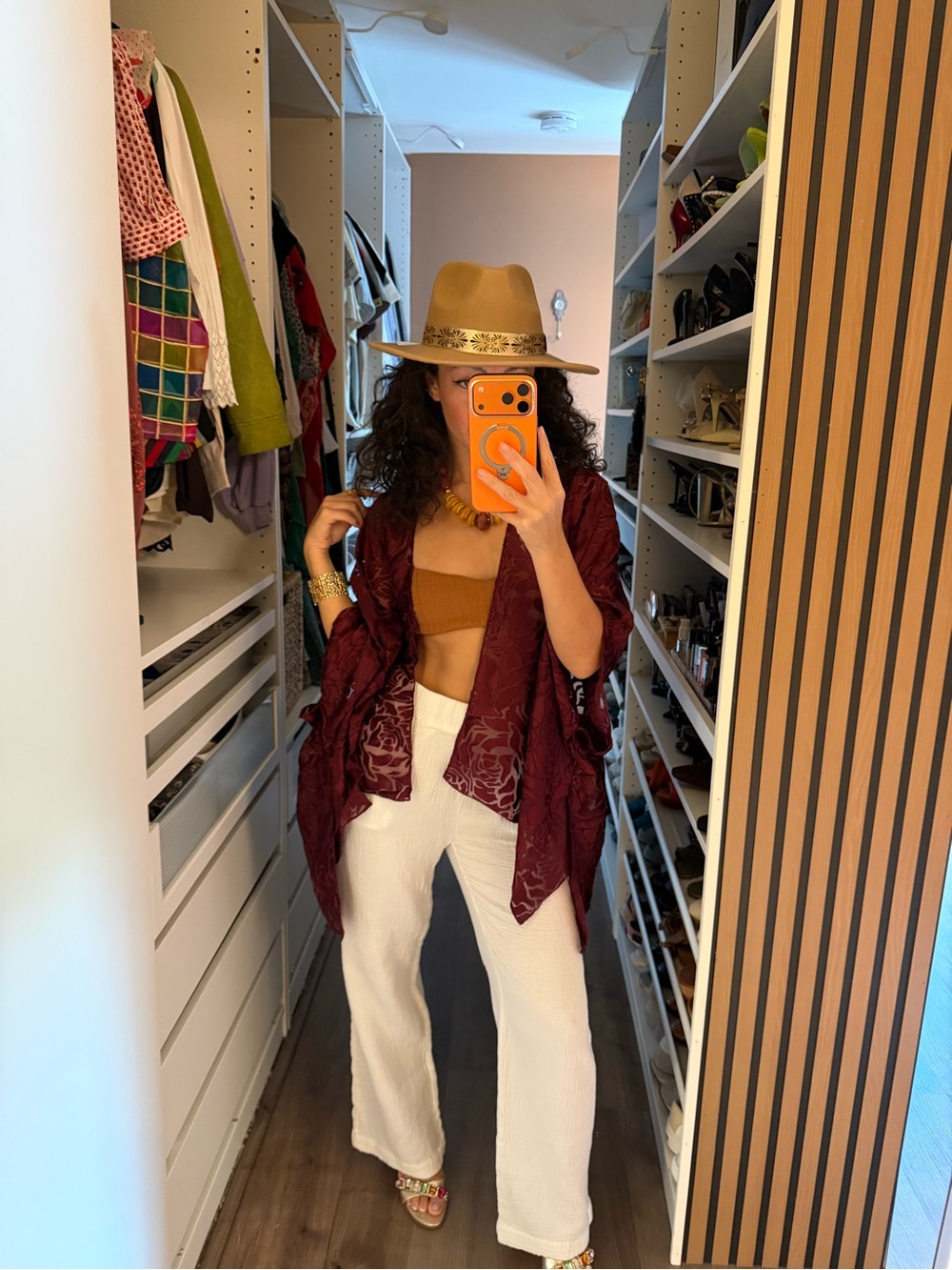 Burgundy Floral Kimono Jacket
